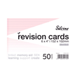 Silvine Tinted Revision Cards 6mm Ruled 152x102mm 50 Cards Pink